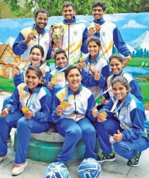 Indian Throwball male and female team won the gold in kathmandu