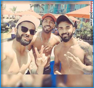 Captain Kohli looking to have fun with him in the swimming pool after the Gaul test