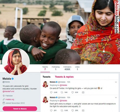 malala joins twitter after graduating from secondary school