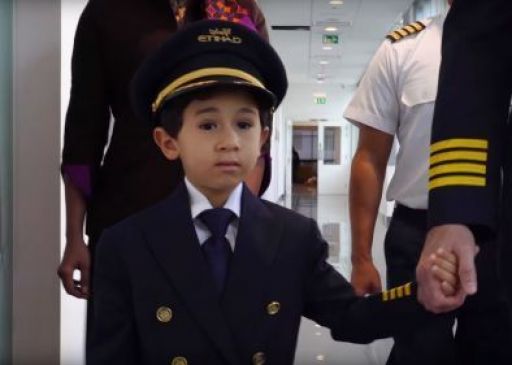 Etihad Airways lets six-year-old boy become pilot for a day