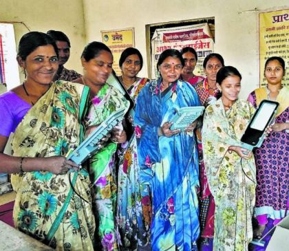 Women made LED bulbs brings happiness in village