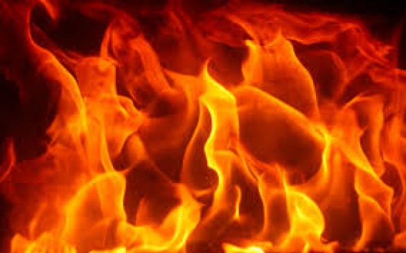 Sudden fire in electric transformer in sidhi district of MP