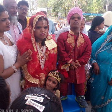 Divine marriage in the temple premises - three feet of bride-groom