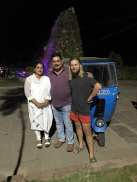 Foreign tourists from Denmark starts India tour in Auto rickshaw
