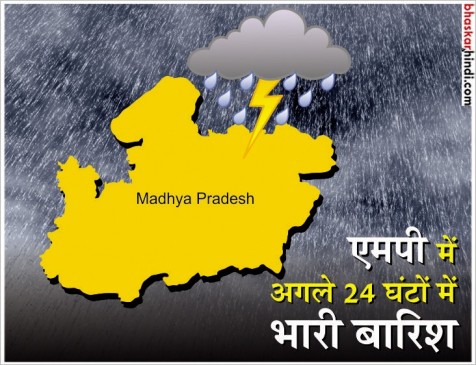 मध्यप्रदेश के अधिकांश जिलों में 24 घंटे तक भारी बारिश का अलर्ट जारी