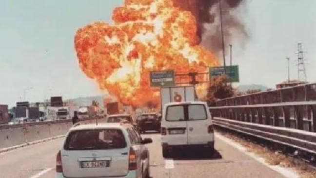 Tanker explosion near Bologna airport in Italy, many burnt