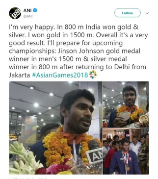Asian Games 2018 : स्वदेश वापसी पर एथलीटों का आईजीआई एयरपोर्ट पर जोरदार स्वागत Asian Games 2018 : स्वदेश वापसी पर एथलीटों का आईजीआई एयरपोर्ट पर जोरदार स्वागत