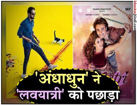 बॉक्स ऑफिस पर औंधे मुंह गिरी लवयात्री, अंधाधुन ने निकला बजट