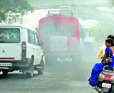 In the green and clean areas of the city, there is  information about increase in pollution