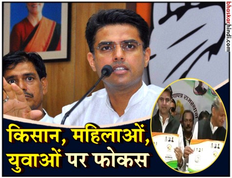 राजस्थान कांग्रेस का घोषणा पत्र : किसानों का कर्जा माफ होगा, वृद्ध किसानों को पेंशन भी