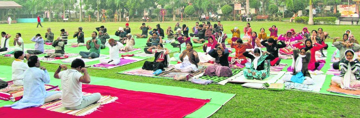 Yoga Camp organized by Dainik Bhaskar in Chitnis Nagar Garden