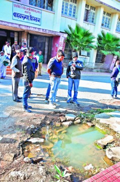 A person died after falling into open pit in front of the opd