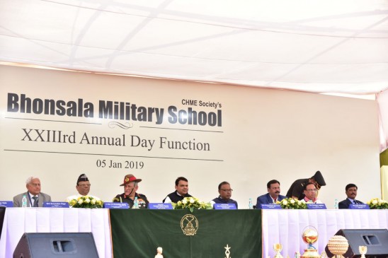 Army Chief Bipin Rawat at the Bhosala Military School, Kasturchand park