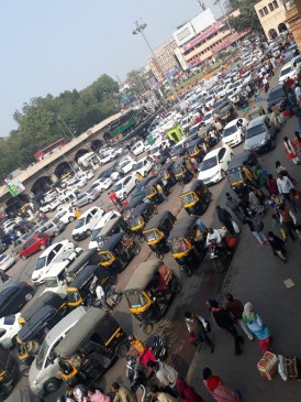 Railway passengers are facing trouble due to the road diversion