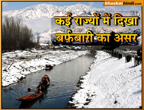 जम्मू-कश्मीर में बर्फबारी का कई राज्यों में असर, सर्द हवाओं ने बढ़ाई ठिठुरन