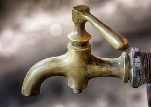 Old couple is taking drinking water from the tap of toilet