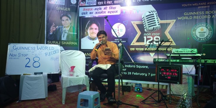 Suraj presenting Many of songs from more than 30 hours continuously