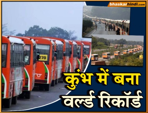 कुंभ मेले में बना गिनीज वर्ल्ड रिकॉर्ड, एक साथ चली 500 बसें