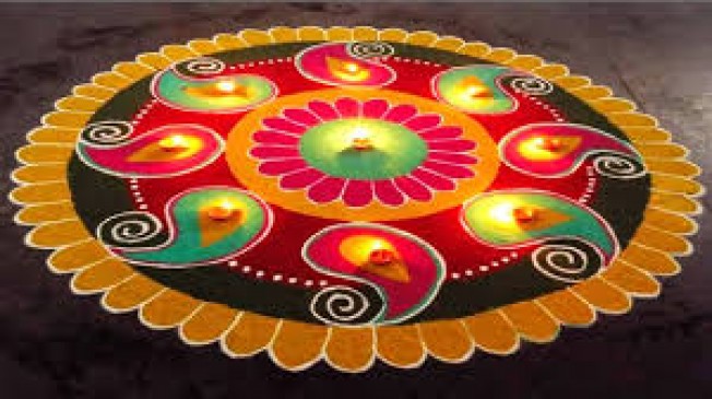 Men are also specializing in making Rangoli