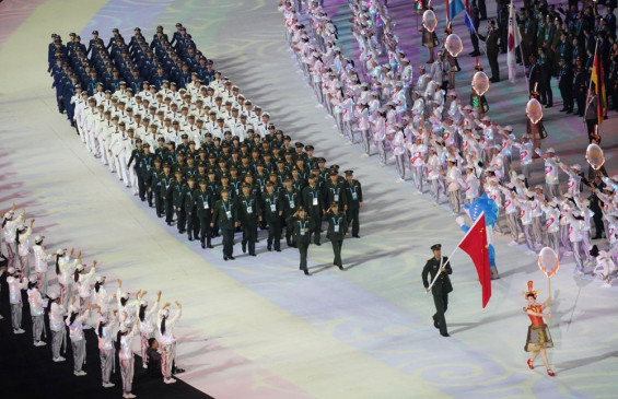  विश्व सैन्य खेल का चीन के वुहान में उद्घाटन 