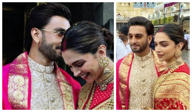 रणवीर-दीपिका एक बार फिर बने दूल्हा दुल्हन, इस तरह किए बालाजी के दर्शन