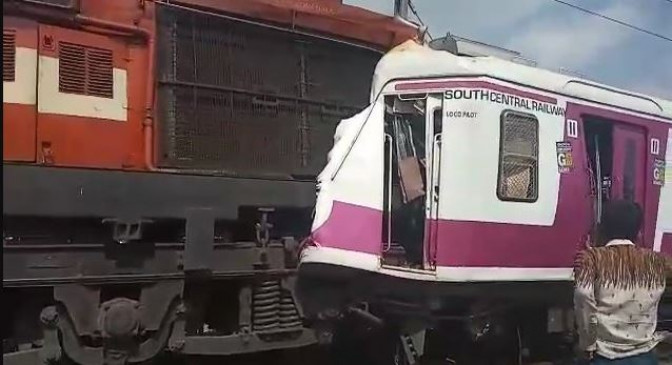 हैदराबाद : काचेगुडा रेलवे स्टेशन पर दो ट्रेनें आपस में टकराई, कई घायल