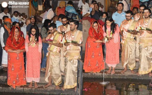 Video: काशी विश्वनाथ के दर्शन करने पहुंची सारा अली खान, मां अमृता के साथ की गंगा आरती Video: काशी विश्वनाथ के दर्शन करने पहुंची सारा अली खान, मां अमृता के साथ की गंगा आरती