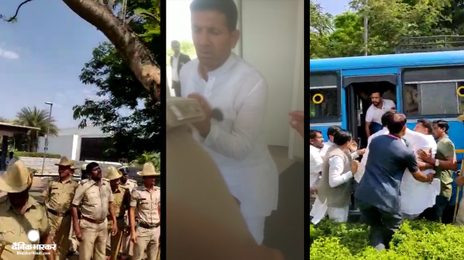 सियासी घमासान: बागी विधायकों से मिलने पहुंचे जीतू पटवारी, पुलिस से झड़प के बाद बोले- क्या दोस्तों से मिलना गुनाह है?