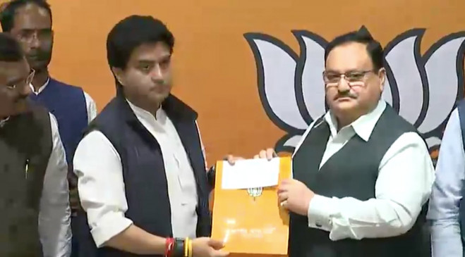 ScindiaDumpsCongress: बीजेपी में शामिल होने के बाद बोले सिंधिया- मन बहुत व्यथित है, कांग्रेस पार्टी पहले जैसी नहीं रही
