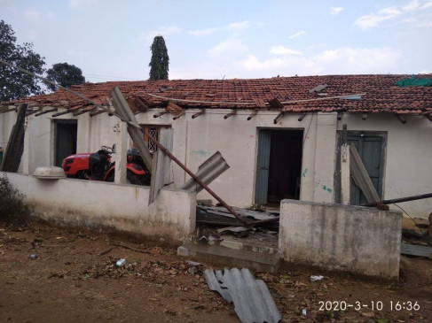 Trees uprooted by strong winds, roofs blown, crops cropped Trees uprooted by strong winds, roofs blown, crops cropped