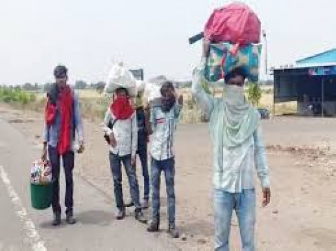 231 laborers set foot on foot from Mumbai to UP