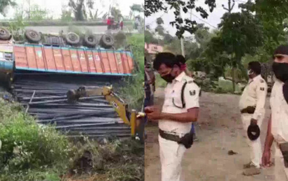 बिहार: भागलपुर में बस से टक्कर के बाद पलटा ट्रक, 9 मजदूरों की मौत, कई घायल बिहार: भागलपुर में बस से टक्कर के बाद पलटा ट्रक, 9 मजदूरों की मौत, कई घायल
