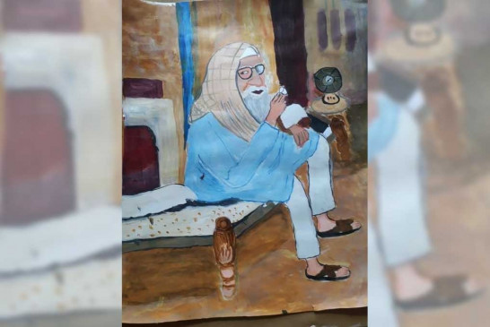  अमिताभ के दिव्यांग प्रशंसक ने पैरों से उनकी पेंटिंग बनाई 