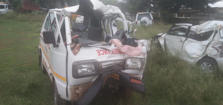 Ambulance collided with a standing truck, two killed