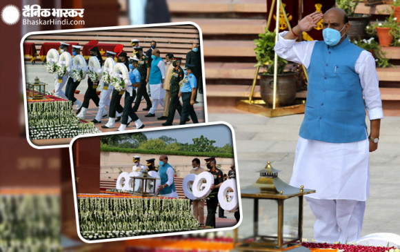 विजय दिवस: कारगिल युद्ध के 21 साल पूरे, वॉर मेमोरियल पहुंचे राजनाथ सिंह, शहीदों को किया याद