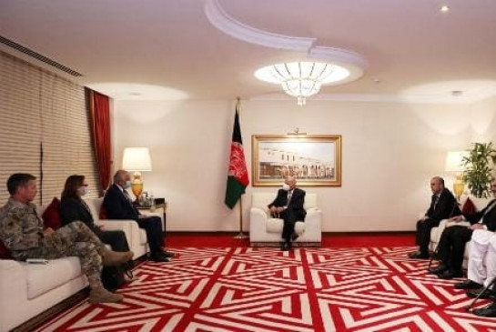 Ghani, Khalilzad, US Commander General Miller discuss Afghan peace