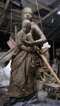  कोलकाता: प्रवासी श्रमिक के रूप में मां दुर्गा की मूर्ति की फिल्म जगत में तारीफ 