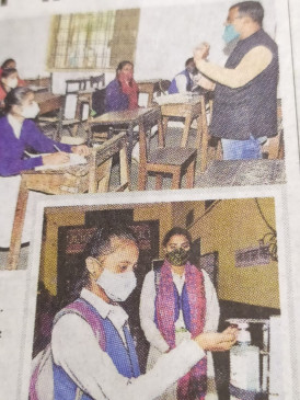 Attendance of classes on first day was very less enthusiastic, student parents still reached school