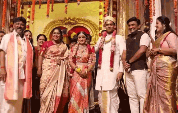 DK Sivakumar’s daughter Aishwarya marries Amartya Hegde, son of late CCD founder |  Political marriage: On Valentine’s Day, the daughter of a Congress leader is tied up with the granddaughter of a BJP leader