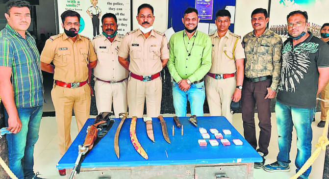 Deadly weapons found in the room of retired army personnel
