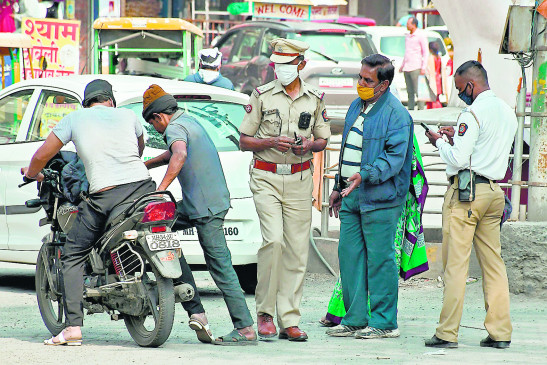 Ignoring Kovid rules, challaning 1800 vehicles, fine levied