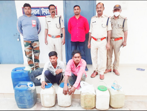 Police raids on the raw liquor factory running on the banks of the river