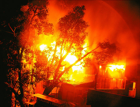 Anti-social elements set fire to elderly couples shop