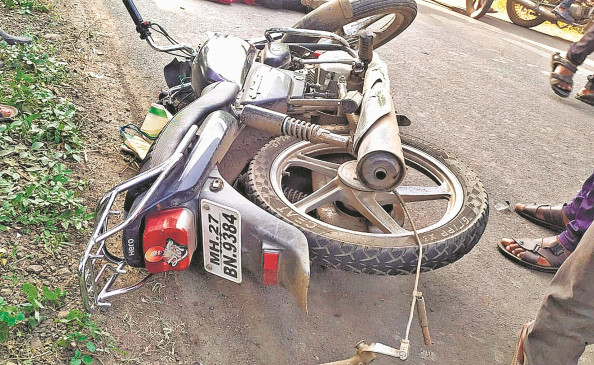 Two accidents - death of a two-wheeler rider going to collect worship material
