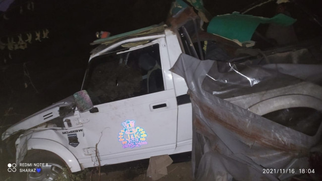मुगल रोड पर दुर्घटना में 1 पुलिसकर्मी की मौत, 5 घायल
