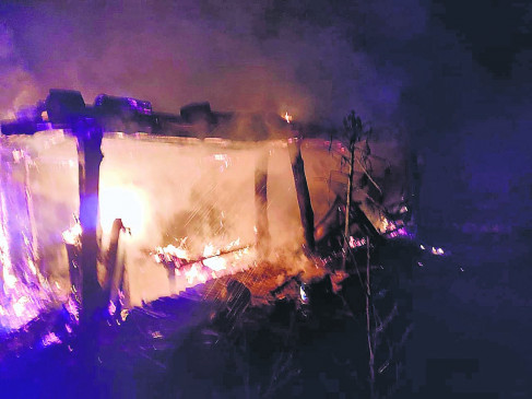 set fire to the house after beating the wife