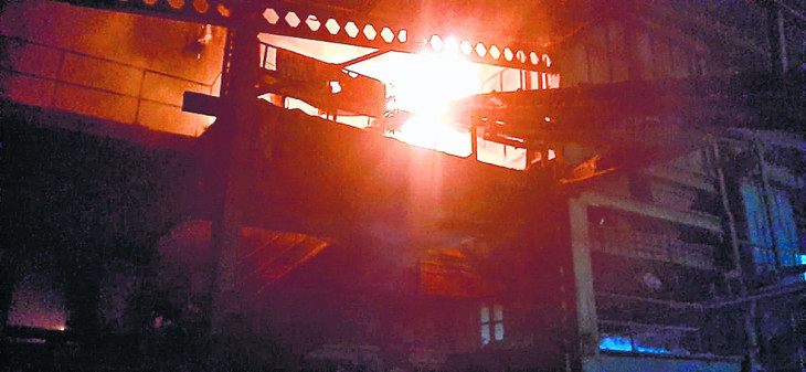 Two huts destroyed due to cylinder explosion