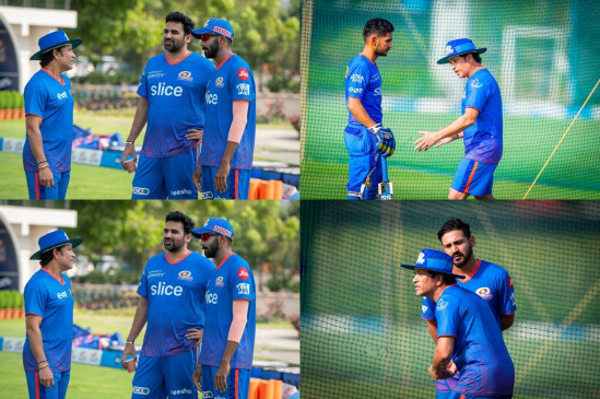 Sachin Tendulkar gave advice to the players of Mumbai Indians on the nets Sachin Tendulkar gave advice to the players of Mumbai Indians on the nets