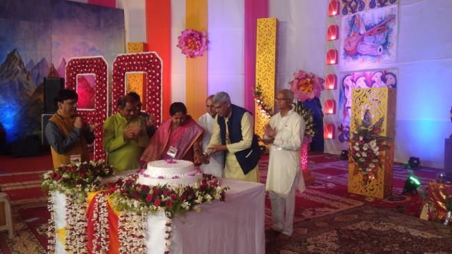 Sahaja Yogis celebrated the birth anniversary of Mother Nirmala Devi by cutting a cake