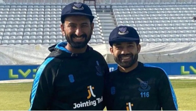Indian batsman Pujara and Pakistans Rizwan made their debut for Sussex together Indian batsman Pujara and Pakistans Rizwan made their debut for Sussex together